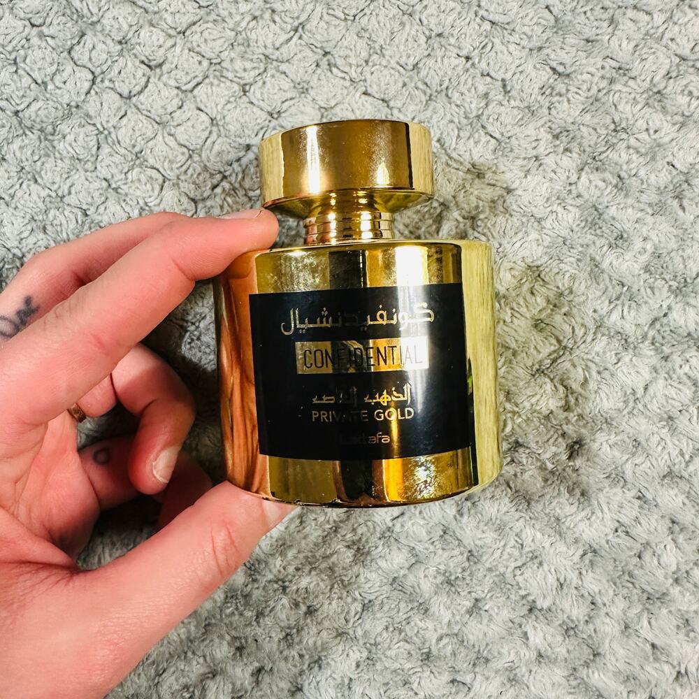 Lattafa Unisex Confidential Private Gold EDP Spray UAE Perfume Fragrance